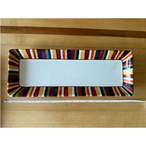 Simple Additions Pampered Chef Rectangle Platter Stripes - Picture 1 of 2